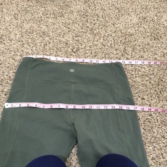 Athleta Mesh Side Panel Leggings Size Large Sage Green - Picture 8 of 13